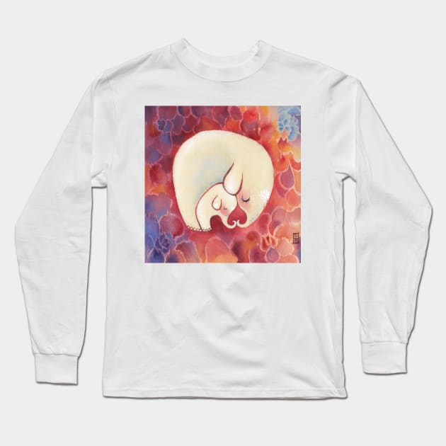 Mothers Day Elephants Long Sleeve T-Shirt by Alina Chau